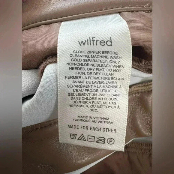 Aritzia Wilfred Viral The Melina Ankle Vegan Leather Pants Constant Camel Sz 4 - Picture 10 of 15